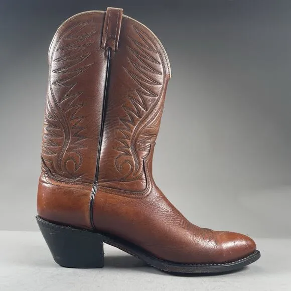Acme 1678 Men's 10.5 D Brown Leather Western Pull On Cowboy Boot Casual USA Made