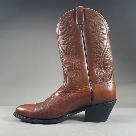 Acme 1678 Men's 10.5 D Brown Leather Western Pull On Cowboy Boot Casual USA Made
