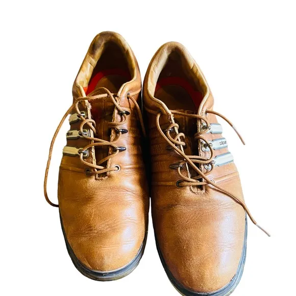 Adidas Adipure Golf Shoes Brown Leather