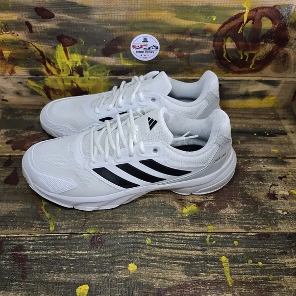 adidas CourtJam Control 3 M Cloud White Core Black Men Tennis Shoes IF7888 Sz 12
