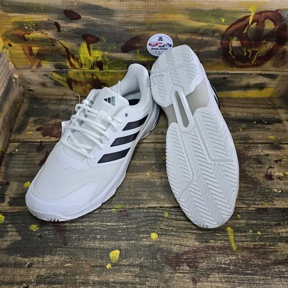 adidas CourtJam Control 3 M Cloud White Core Black Men Tennis Shoes IF7888 Sz 12