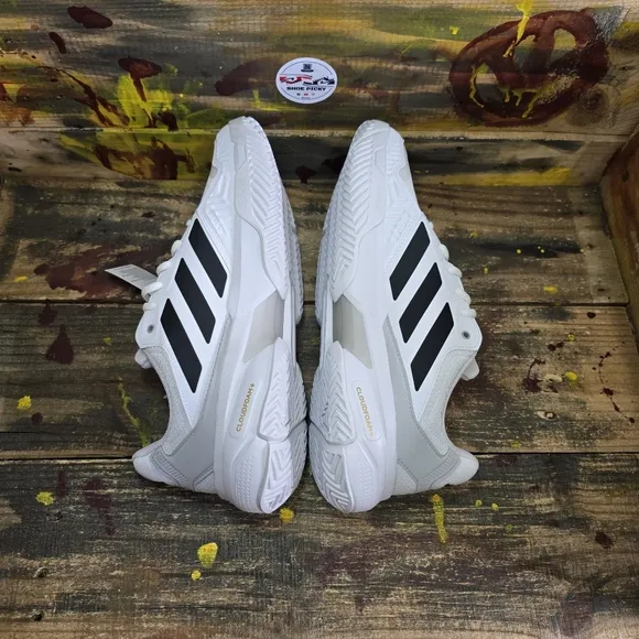 adidas CourtJam Control 3 M Cloud White Core Black Men Tennis Shoes IF7888 Sz 12