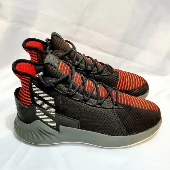 Adidas D Rose 9 Bred‎ Basketball Shoes Men Size 7 Women 8 Black Red AQ0039 RARE