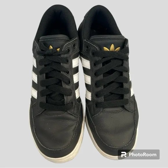 Adidas Evh 791004 Black 3 Strips Gold Logo Skateboarding Shoes