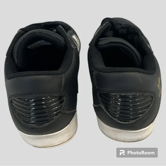 Adidas Evh 791004 Black 3 Strips Gold Logo Skateboarding Shoes