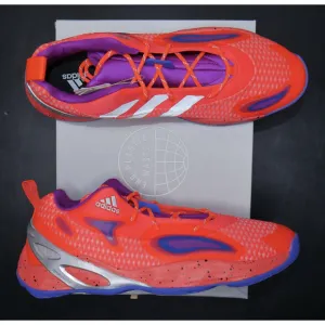 Adidas Exhibit A Red Blue Silver Pro Basketball Shoes - Men's Size 6 - Women 7