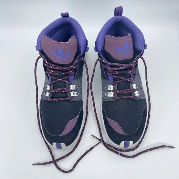 Adidas Fortitude Mid Men Size 11.5 Basketball Shoes Black Grey Purple G09439