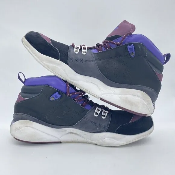 Adidas Fortitude Mid Men Size 11.5 Basketball Shoes Black Grey Purple G09439