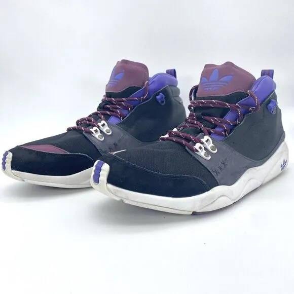 Adidas Fortitude Mid Men Size 11.5 Basketball Shoes Black Grey Purple G09439