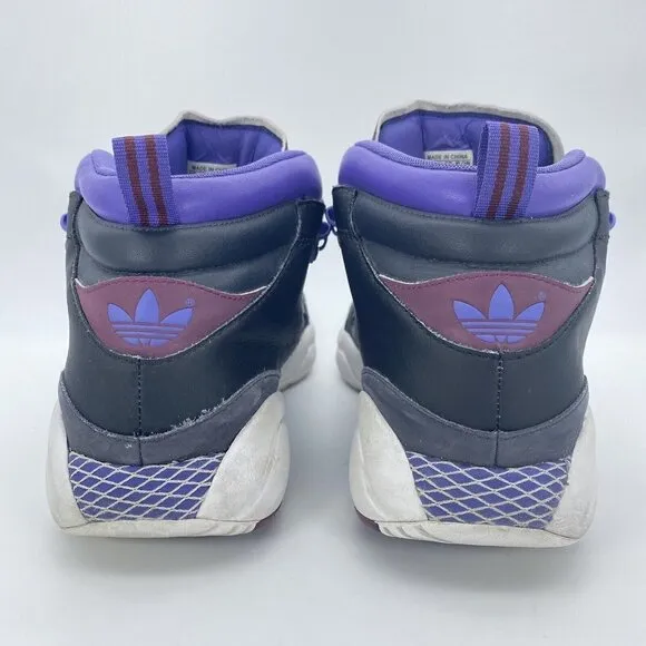 Adidas Fortitude Mid Men Size 11.5 Basketball Shoes Black Grey Purple G09439