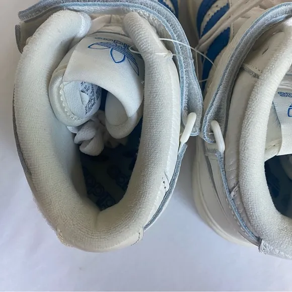 Adidas Forum Mid Shoes Mens 8 Off White Blue Casual Customizable Sneakers GX1021