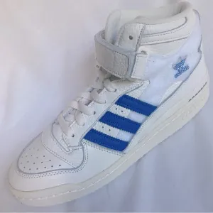 Adidas Forum Mid Shoes Mens 8 Off White Blue Casual Customizable Sneakers GX1021