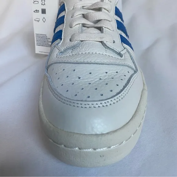 Adidas Forum Mid Shoes Mens 8 Off White Blue Casual Customizable Sneakers GX1021