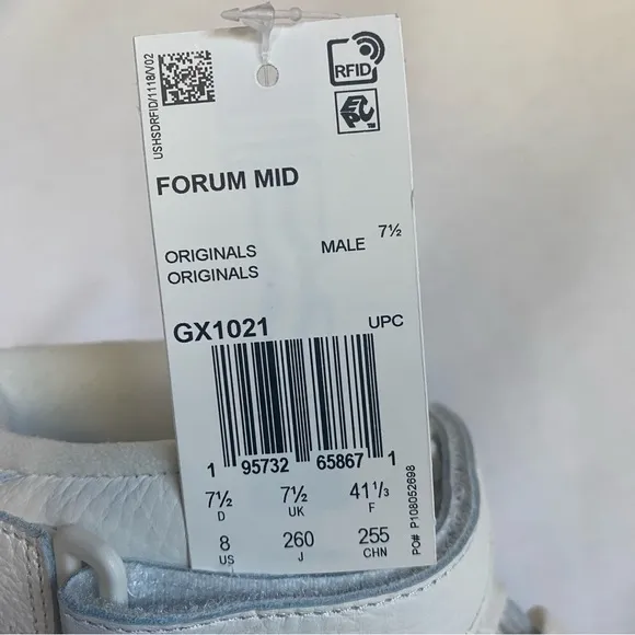 Adidas Forum Mid Shoes Mens 8 Off White Blue Casual Customizable Sneakers GX1021