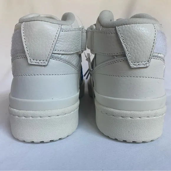 Adidas Forum Mid Shoes Mens 8 Off White Blue Casual Customizable Sneakers GX1021