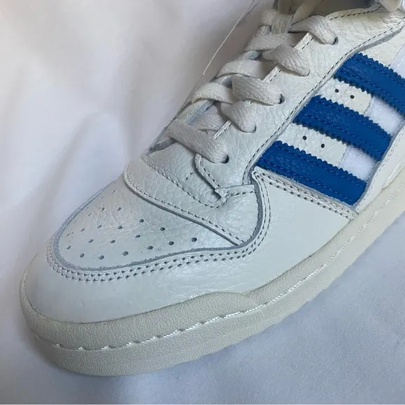 Adidas Forum Mid Shoes Mens 8 Off White Blue Casual Customizable Sneakers GX1021