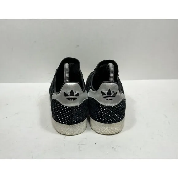 Adidas Gazelle Black Suede Silver Suede Sneakers Shoes BY9363 Women’s Size 7.5