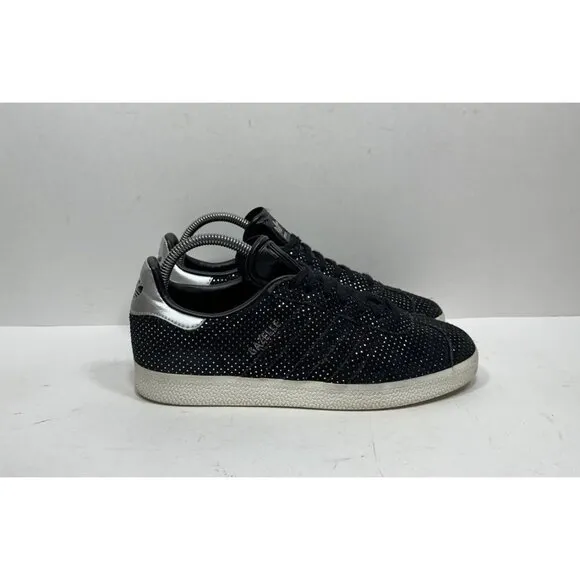 Adidas Gazelle Black Suede Silver Suede Sneakers Shoes BY9363 Women’s Size 7.5