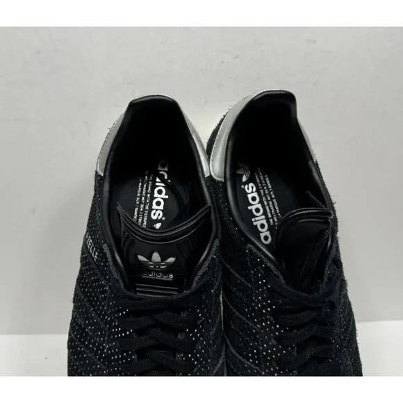 Adidas Gazelle Black Suede Silver Suede Sneakers Shoes BY9363 Women’s Size 7.5