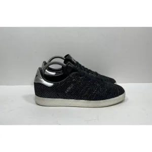 Adidas Gazelle Black Suede Silver Suede Sneakers Shoes BY9363 Women’s Size 7.5