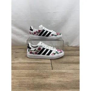 Adidas Grand Court Floral Sneakers - Cloudfoam Comfort - Women's Size 8