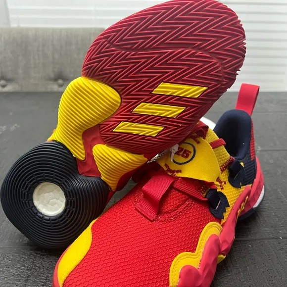 Adidas Kids' Red and Yellow Sneakers