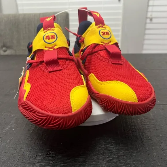 Adidas Kids' Red and Yellow Sneakers