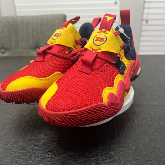 Adidas Kids' Red and Yellow Sneakers