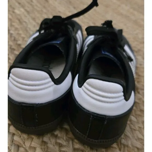 Adidas Kids Samba Classic Low Black White Youth Size 2.5 Leather Sneakers Shoes