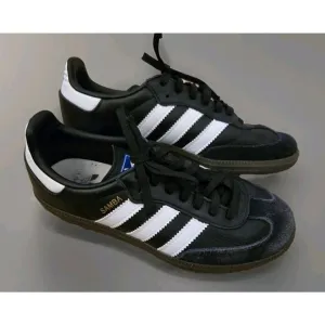 Adidas Kids Samba Classic Low Black White Youth Size 2.5 Leather Sneakers Shoes