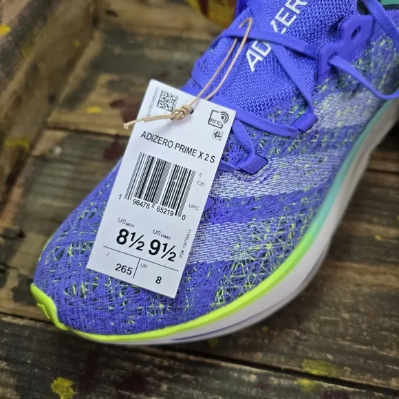 adidas Men 8.5/Women 9.5 ADIZERO PRIME X 2.0 STRUNG RUNNING SHOES Cobalt IF1209