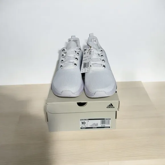 Adidas Men Racer TR23 White Shoes Sneakers CloudFoam Midsole Soft Cushion Sz 10
