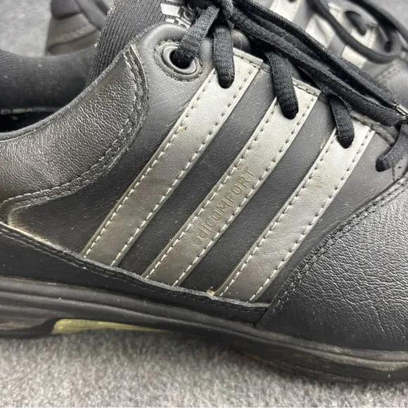 Adidas Mens AdiComfort 2 Black Leather Soft Spike Golf Shoes Sz 10 FitFOAM