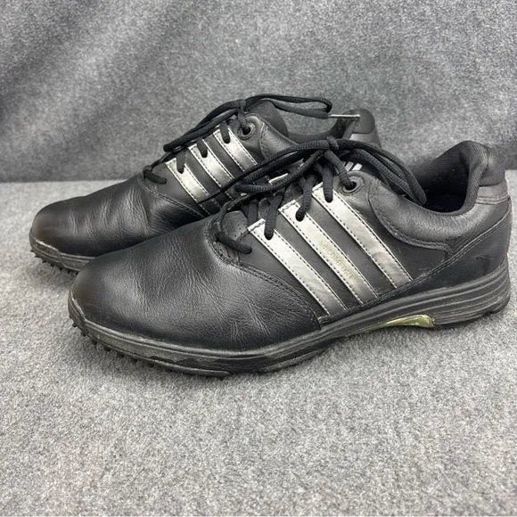 Adidas Mens AdiComfort 2 Black Leather Soft Spike Golf Shoes Sz 10 FitFOAM