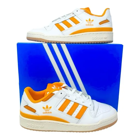 Adidas Men's Forum Low Cl IH7831 White/Black/Orange Gum Size 11.5