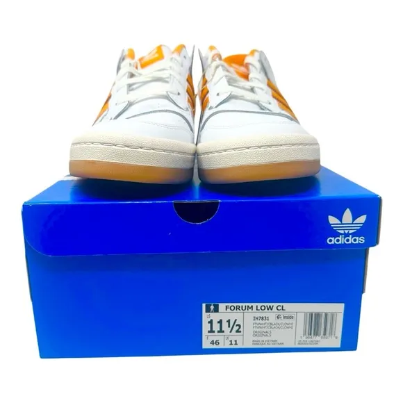 Adidas Men's Forum Low Cl IH7831 White/Black/Orange Gum Size 11.5