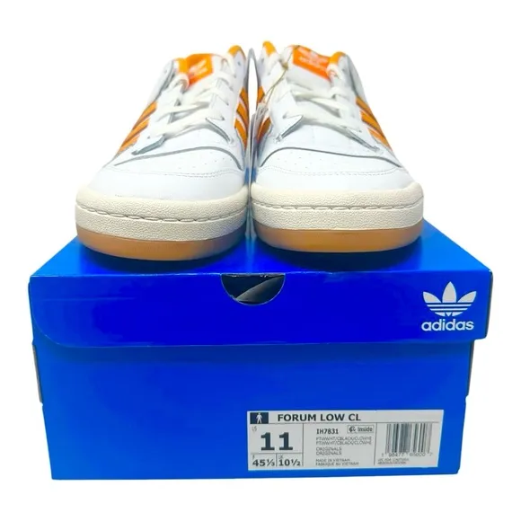 Adidas Men's Forum Low Cl IH7831 White/Black/Orange Gum Size 11