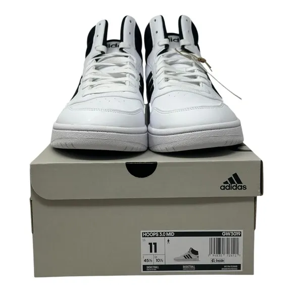 Adidas Men’s Hoops 3.0 Mid GW3019 White/Black Size 11