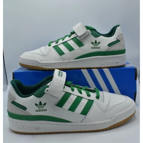 Adidas Mens Size 14 Forum Low Original Green White Leather Sneakers Shoes