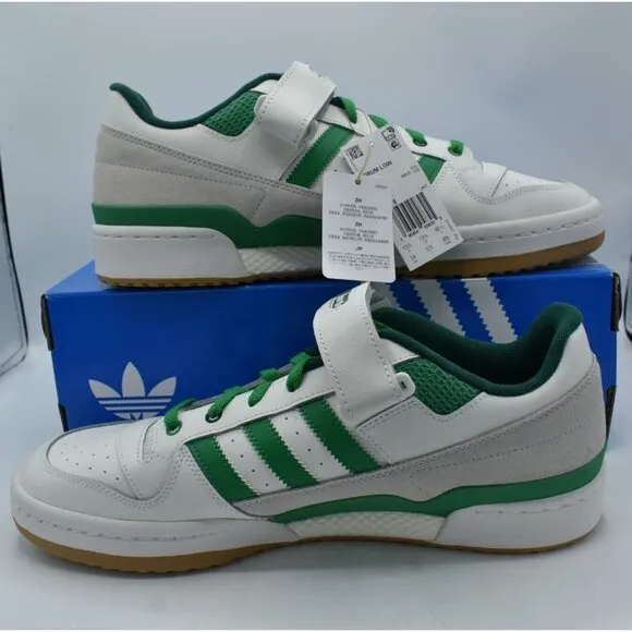 Adidas Mens Size 14 Forum Low Original Green White Leather Sneakers Shoes