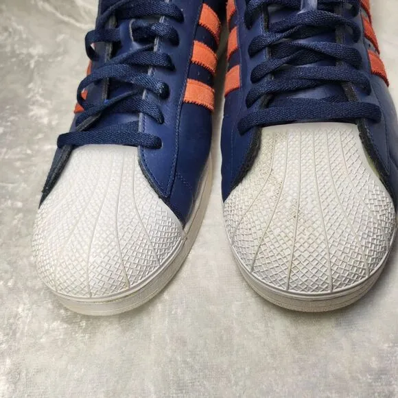 Adidas Mens Superstar‎ Blue &amp; Orange Sneakers/Shoes Size 19