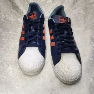 Adidas Mens Superstar‎ Blue &amp; Orange Sneakers/Shoes Size 19