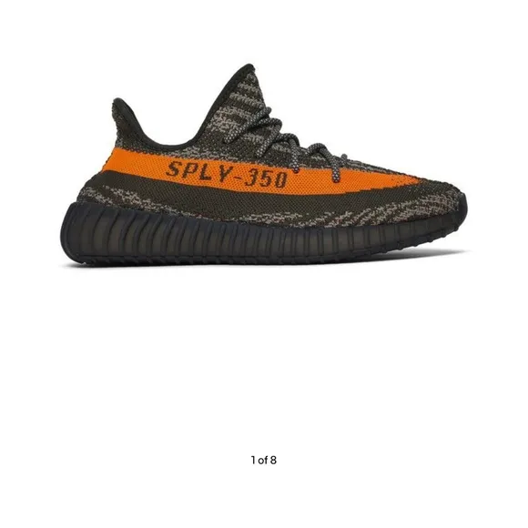 Adidas Men’s Yeezy Boost 350-Black and Orange sneakers. Like new w/box. Size:8.5