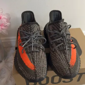 Adidas Men’s Yeezy Boost 350-Black and Orange sneakers. Like new w/box. Size:8.5