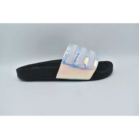 Adidas Men Sz 10 Women Size 11 Adilette Boost Iridescent Multicolor Shoes Slides
