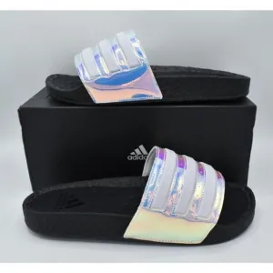 Adidas Men Sz 10 Women Size 11 Adilette Boost Iridescent Multicolor Shoes Slides