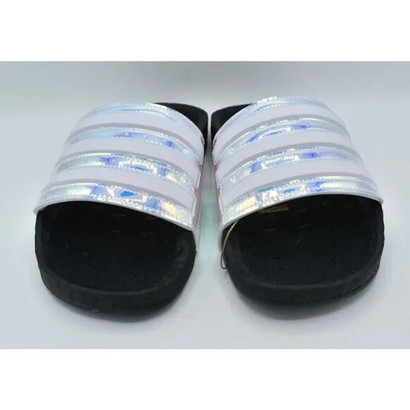 Adidas Men Sz 10 Women Size 11 Adilette Boost Iridescent Multicolor Shoes Slides