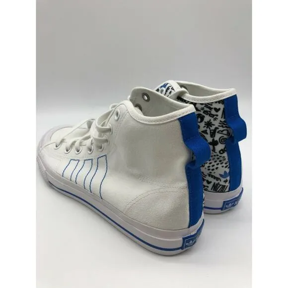 Adidas Nizza Hi RF Lifestyle Shoes White Black-Royal Blue FY3092 Men Size 10 NWT