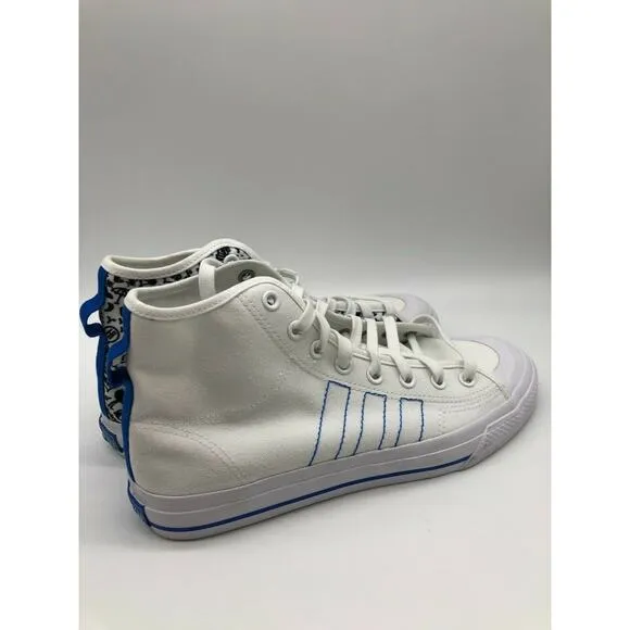 Adidas Nizza Hi RF Lifestyle Shoes White Black-Royal Blue FY3092 Men Size 10 NWT