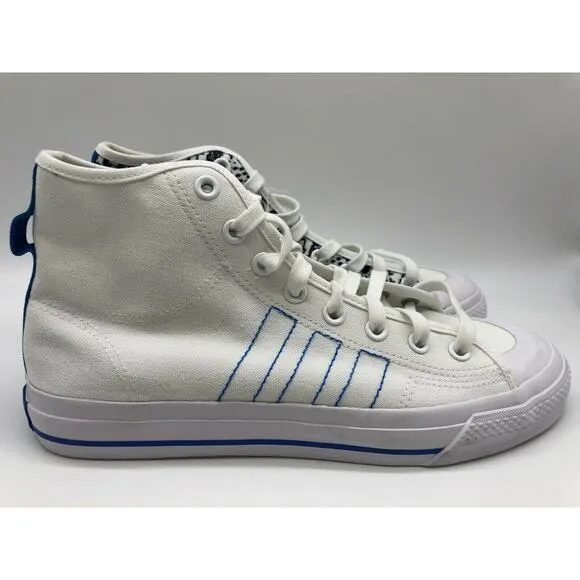 Adidas Nizza Hi RF Lifestyle Shoes White Black-Royal Blue FY3092 Men Size 10 NWT